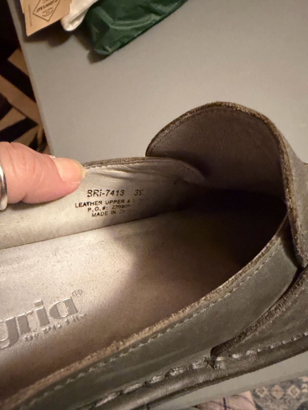 Alegria Gray Slip-On Clog Mules - Picture 3 of 3